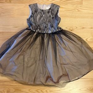 Elegant Black and Pink Girl Lace Dress Size 6